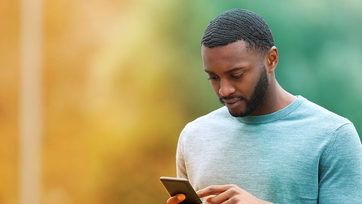 person using a mobile app