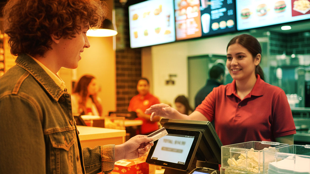 Mystery shopper making a purchase at a quick service restaurant