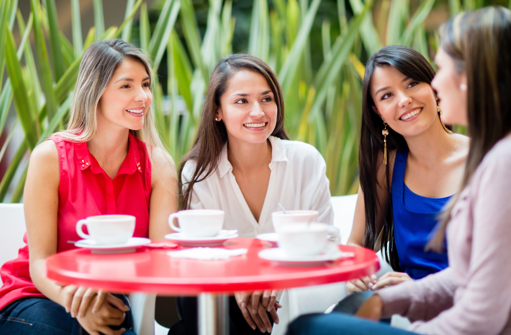 women drinking coffee