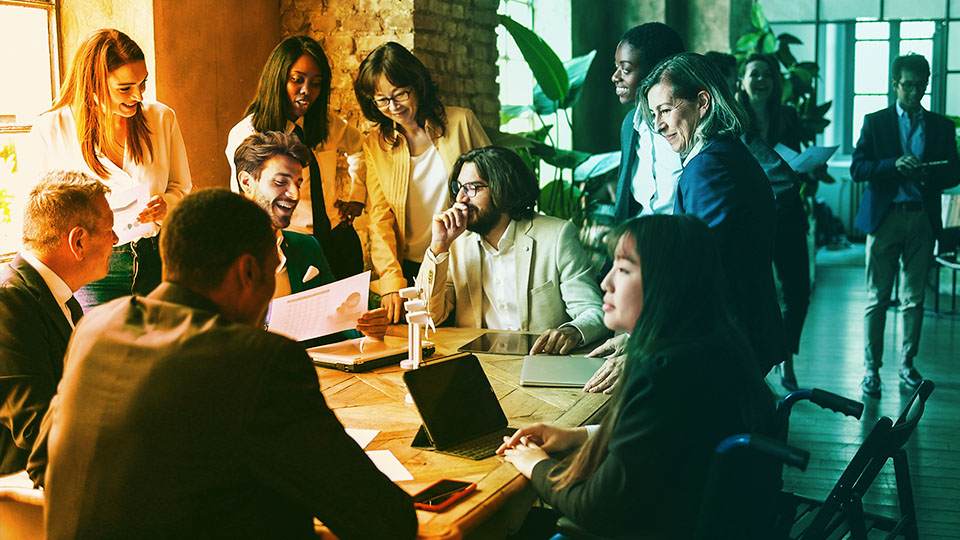 group of business people in a meeting 